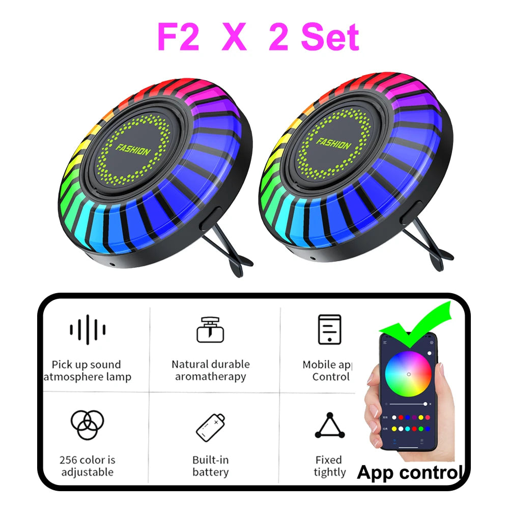 Car Music Rhythm Lamp – RGB LED Atmosphere Light with Sound Control & App Options. - MegaloDrop