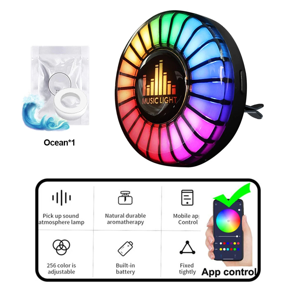 Car Music Rhythm Lamp – RGB LED Atmosphere Light with Sound Control & App Options. - MegaloDrop