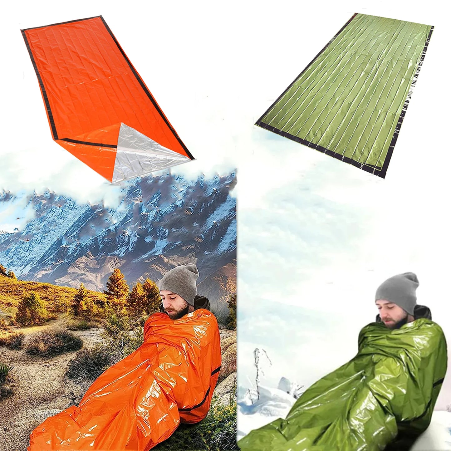 Portable Waterproof Emergency Survival Sleeping Bag Outdoor Edc Camping Gear Thermal Sack First Aid Rescue Kit Mylar Blanket - MegaloDrop