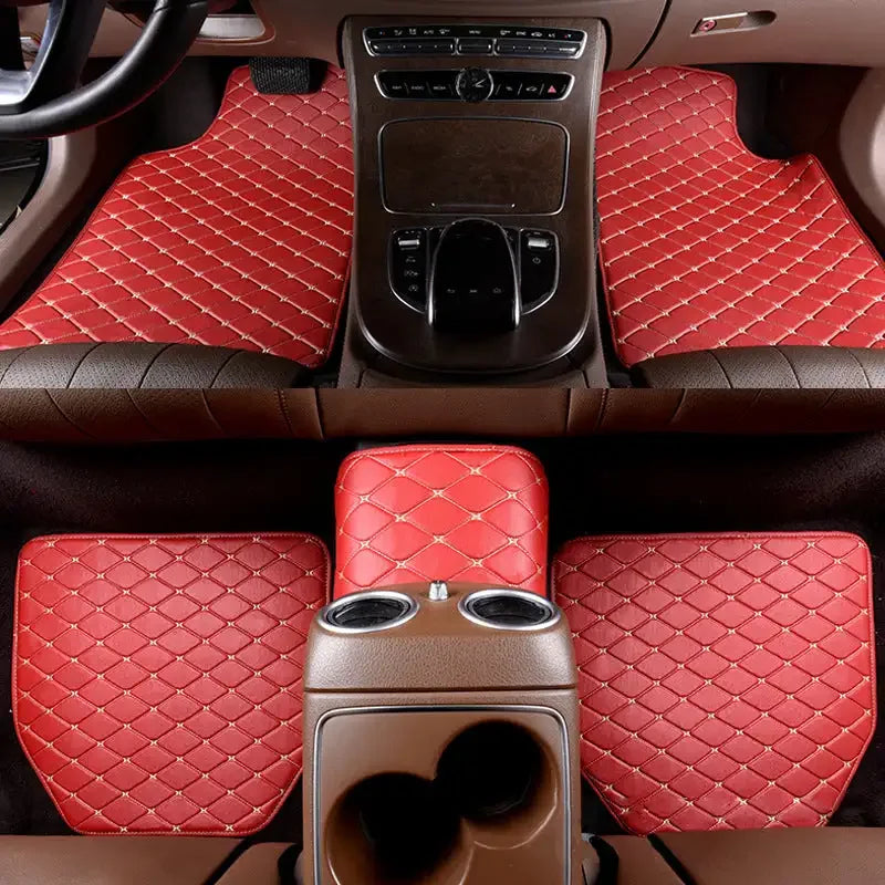 Ultimate 5-Piece Leather Floor Mat Set – Fits Any Car in Style - MegaloDrop