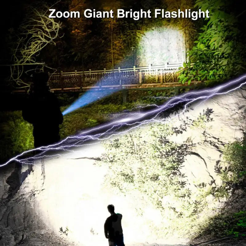 Powerful LED Flashlight Rechargeable USB 18650 Waterproof Zoom Fishing Hunting 100000 Lumens Tactical Flashlight LED Flashlight - MegaloDrop
