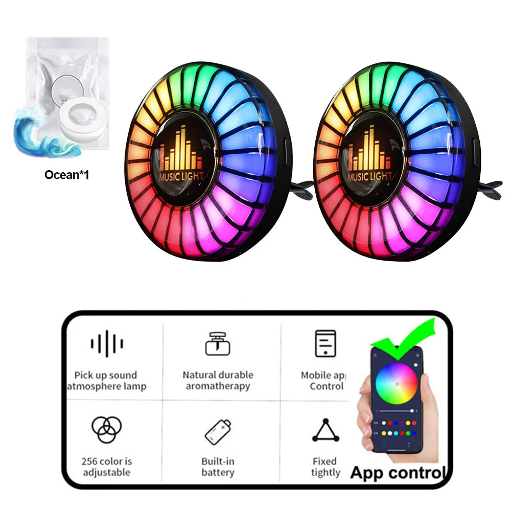 Car Music Rhythm Lamp – RGB LED Atmosphere Light with Sound Control & App Options. - MegaloDrop