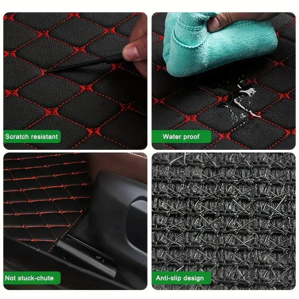 Ultimate 5-Piece Leather Floor Mat Set – Fits Any Car in Style - MegaloDrop