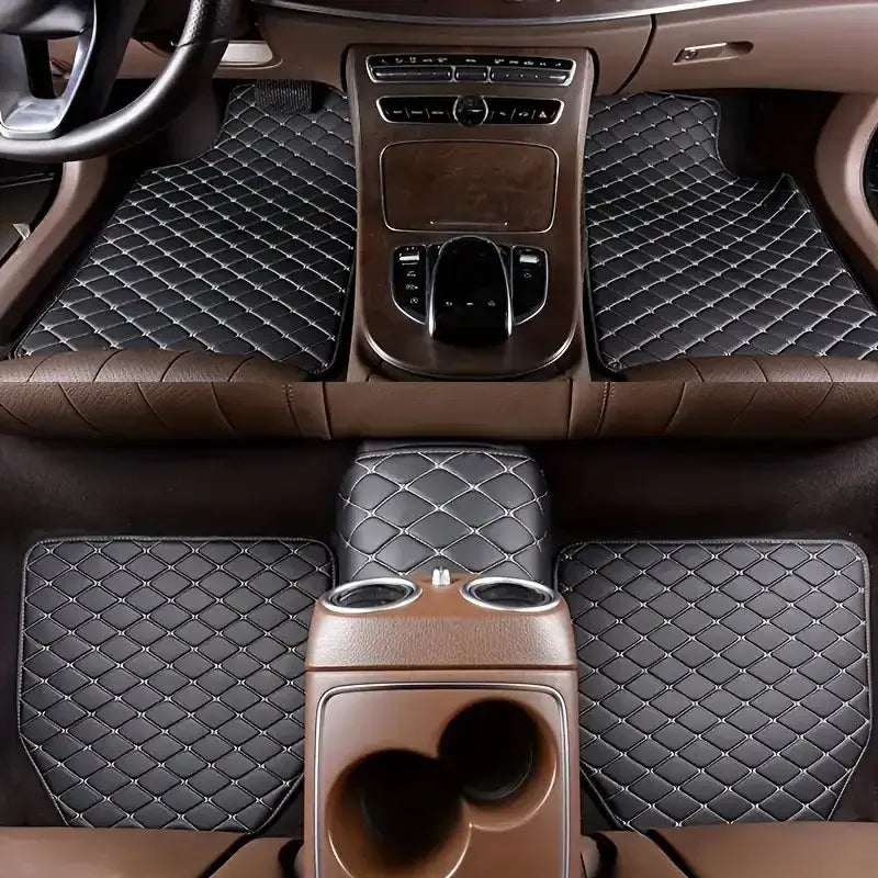 Ultimate 5-Piece Leather Floor Mat Set – Fits Any Car in Style - MegaloDrop