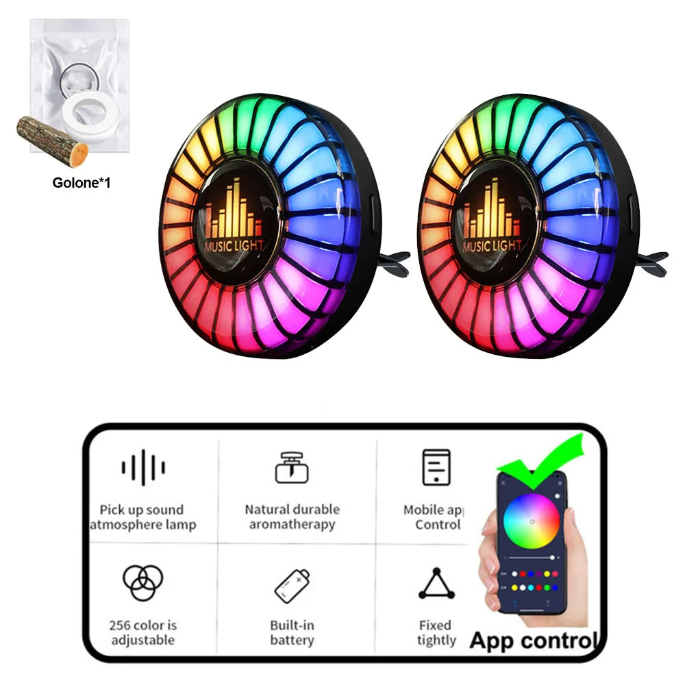 Car Music Rhythm Lamp – RGB LED Atmosphere Light with Sound Control & App Options. - MegaloDrop