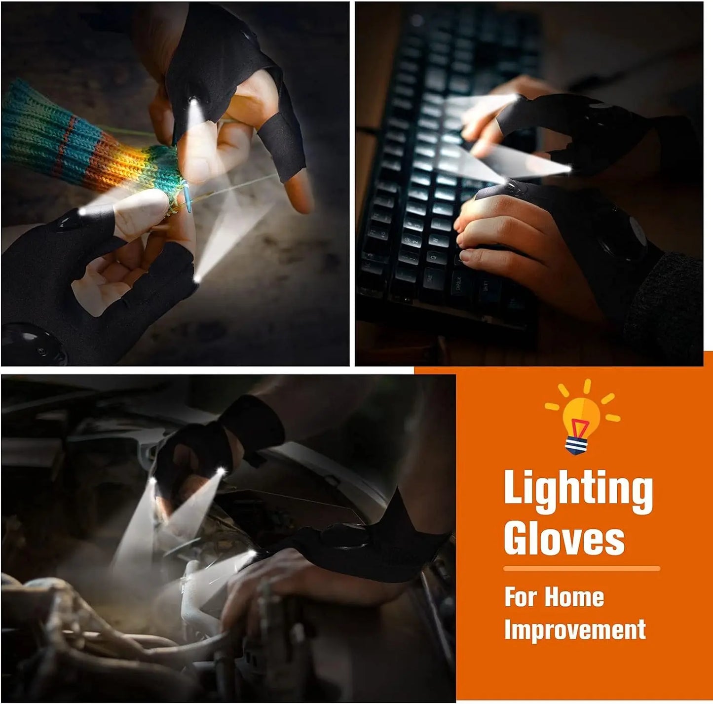 Fingerless LED Glove: Waterproof Light for Mechanics and Various Activities - MegaloDrop