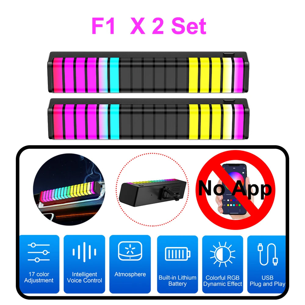 Car Music Rhythm Lamp – RGB LED Atmosphere Light with Sound Control & App Options. - MegaloDrop