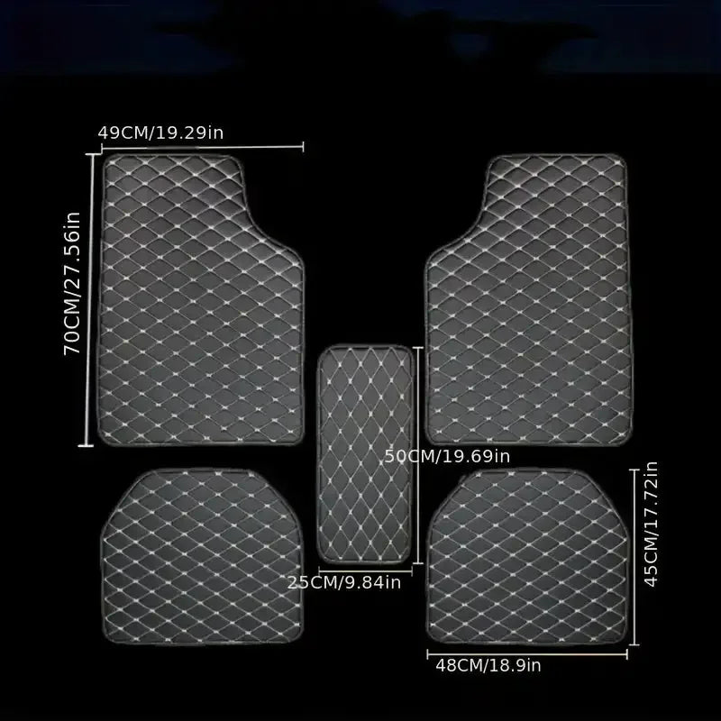 Ultimate 5-Piece Leather Floor Mat Set – Fits Any Car in Style - MegaloDrop