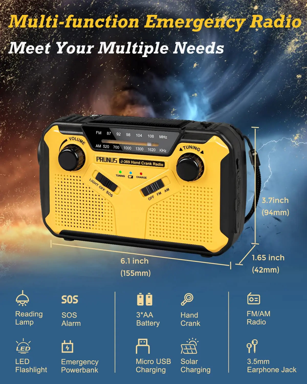 Emergency Radio AM/FM Portable Radio - MegaloDrop