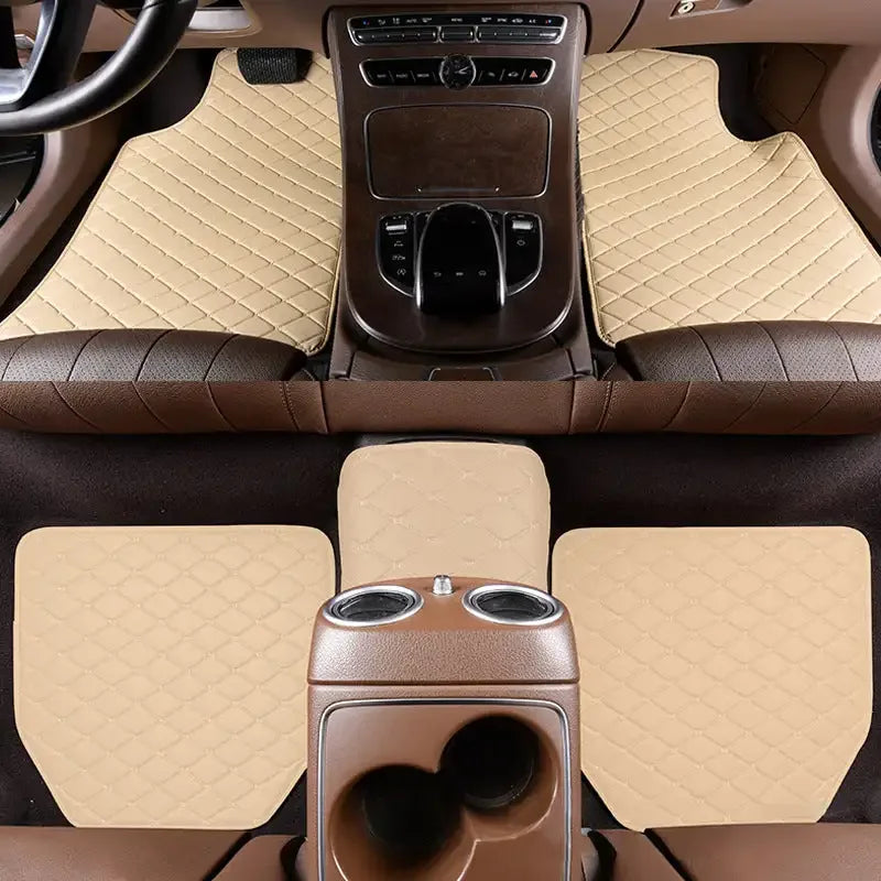 Ultimate 5-Piece Leather Floor Mat Set – Fits Any Car in Style - MegaloDrop