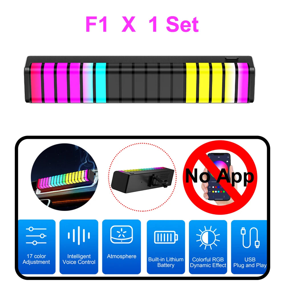 Car Music Rhythm Lamp – RGB LED Atmosphere Light with Sound Control & App Options. - MegaloDrop