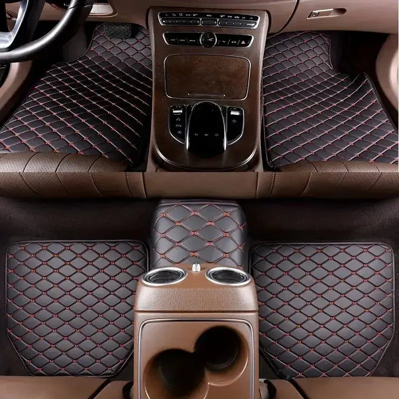 Ultimate 5-Piece Leather Floor Mat Set – Fits Any Car in Style - MegaloDrop