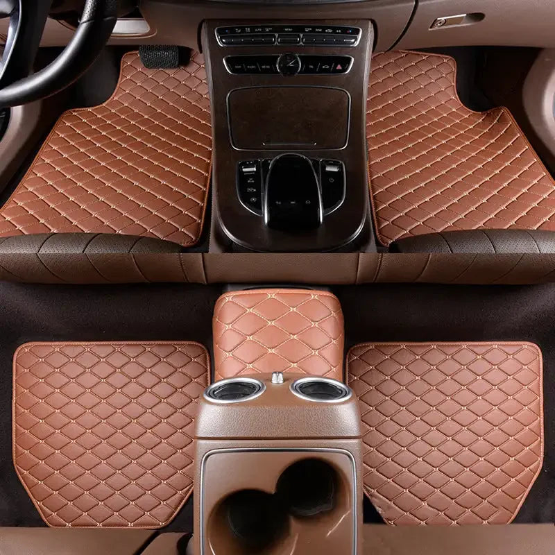Ultimate 5-Piece Leather Floor Mat Set – Fits Any Car in Style - MegaloDrop