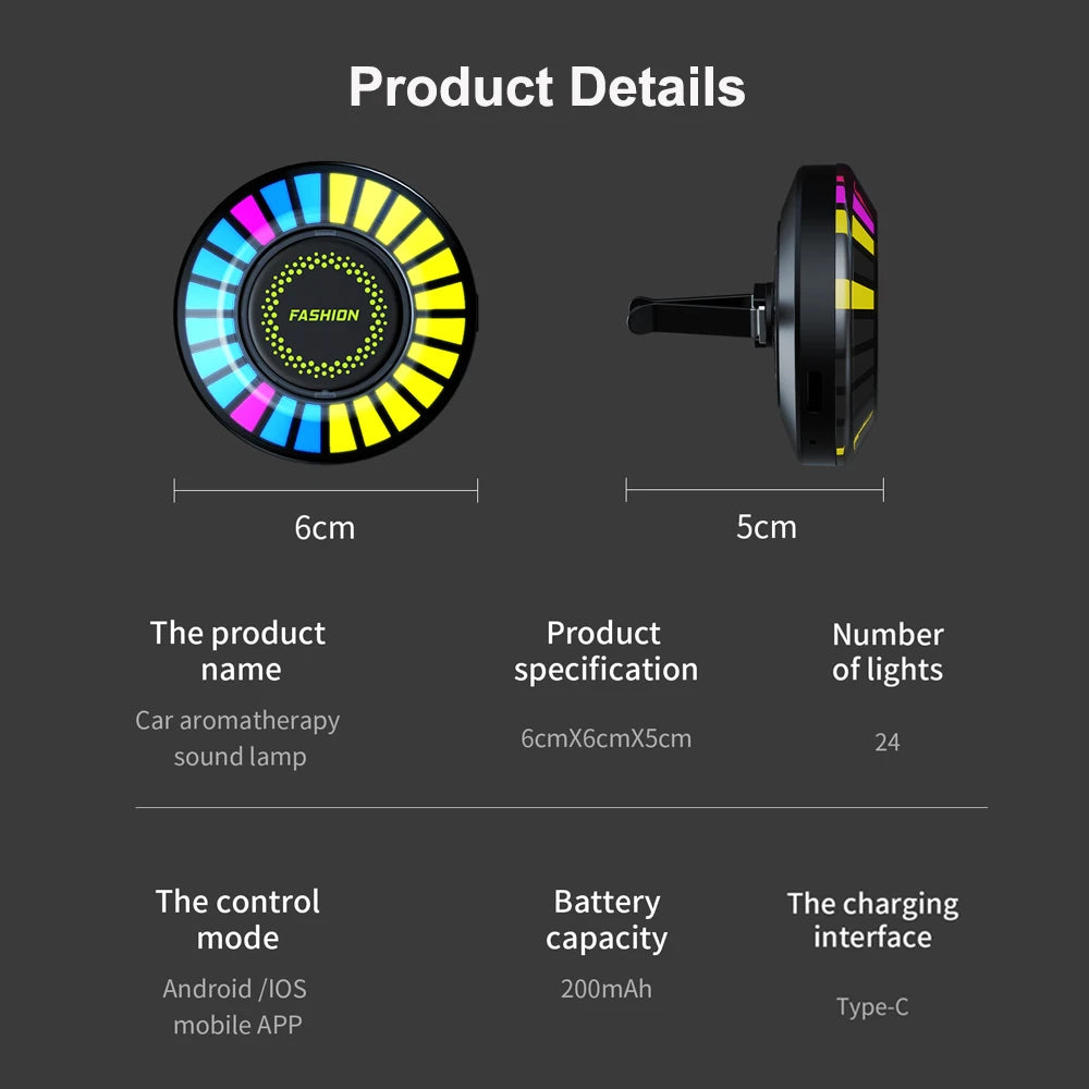 Car Music Rhythm Lamp – RGB LED Atmosphere Light with Sound Control & App Options. - MegaloDrop