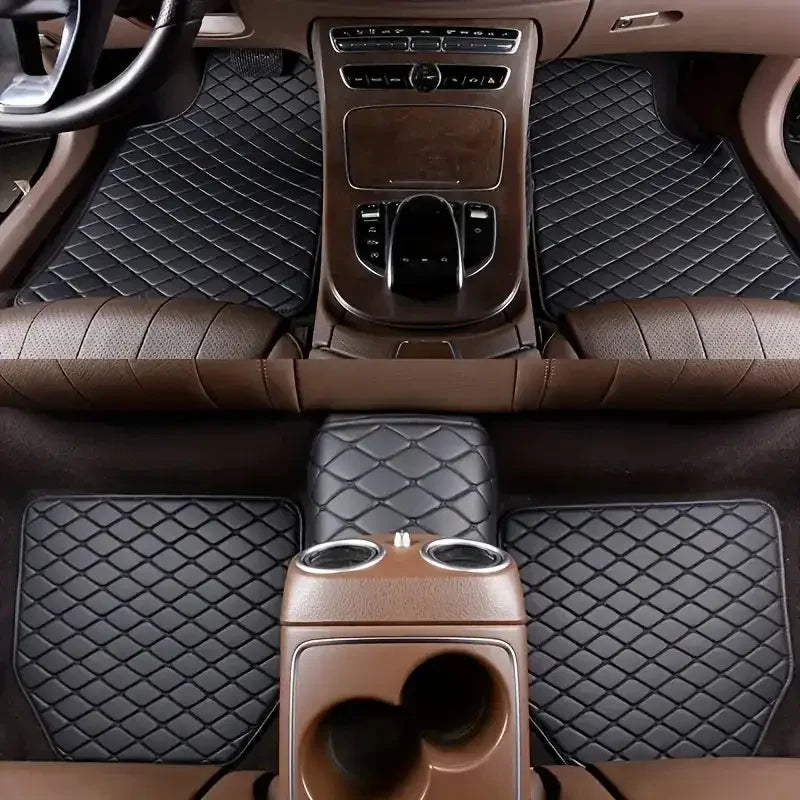 Ultimate 5-Piece Leather Floor Mat Set – Fits Any Car in Style