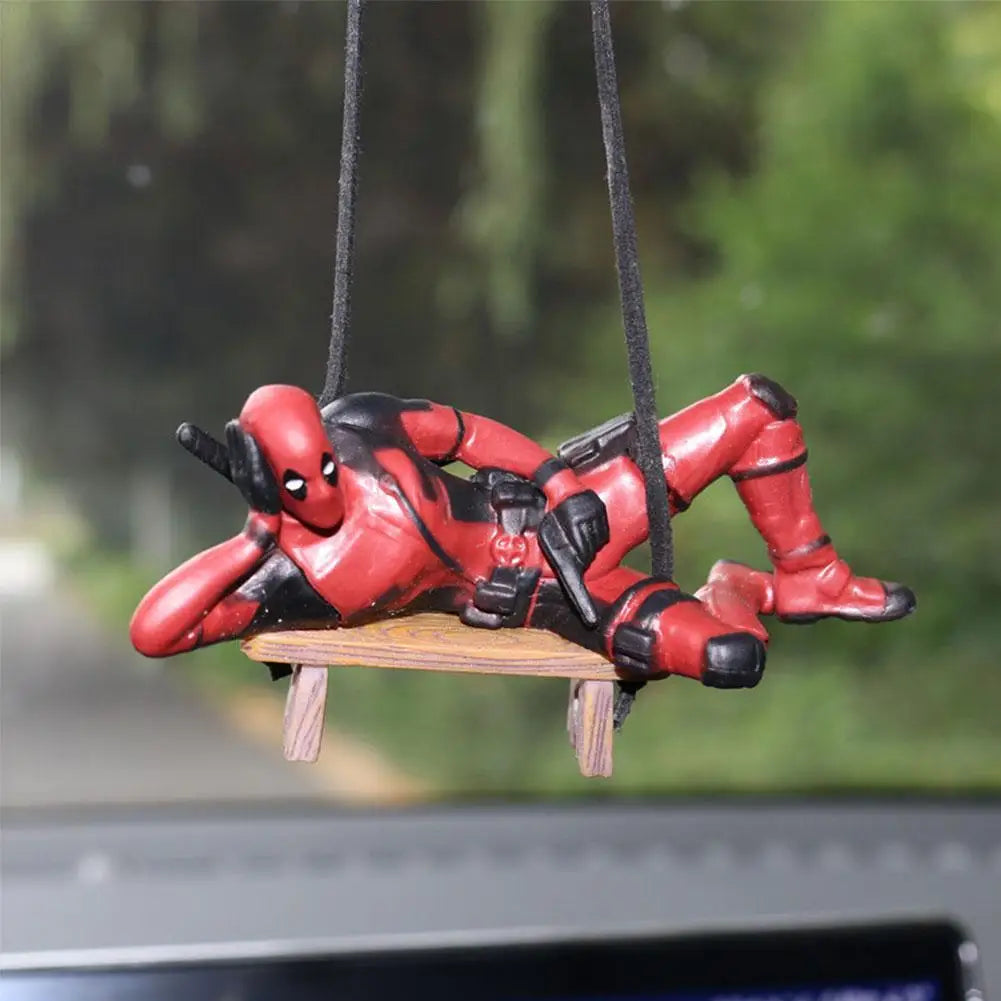 Deadpool Rearview Mirror Pendant – Fun and Bold Style for Your Ride!!