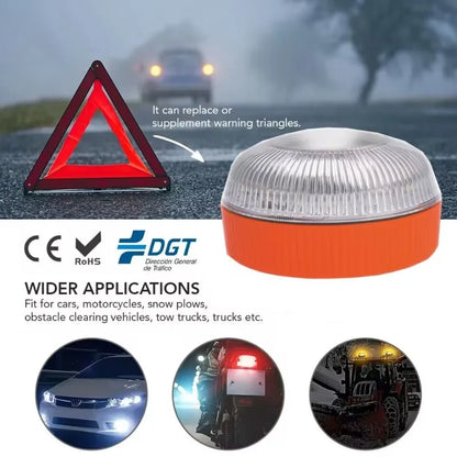 Spain Car Emergency Light Signal V16 Homologated Dgt Approved Beacon Light USB Rechargeable Magnetic Induction Strobe Light