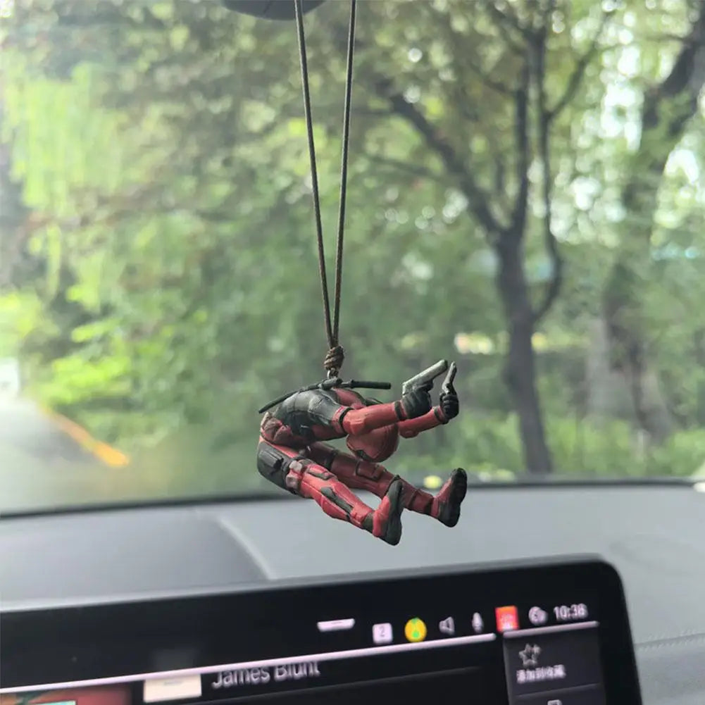 Deadpool Rearview Mirror Pendant – Fun and Bold Style for Your Ride!!